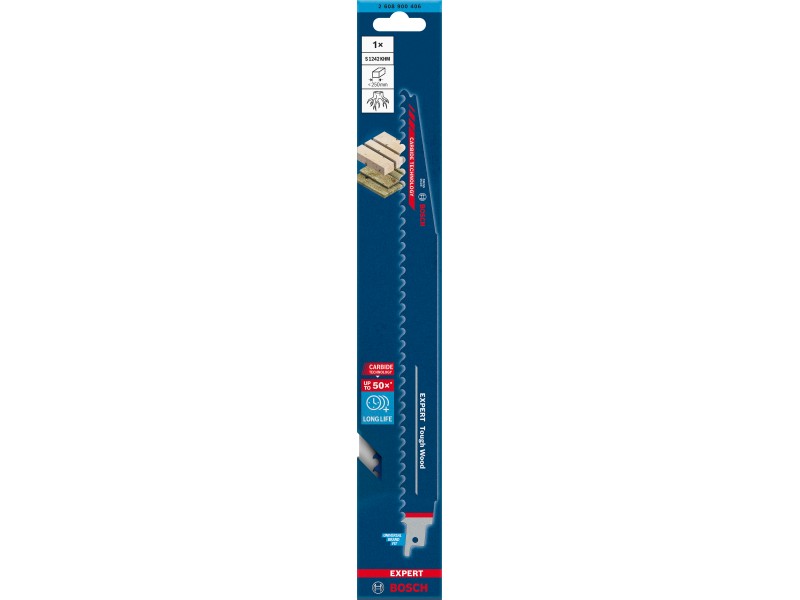 List Bosch za sabljasto žago EXPERT ‘Tough Wood’ S 1242 KHM, 300mm, 3TPI, za les, 2608900406